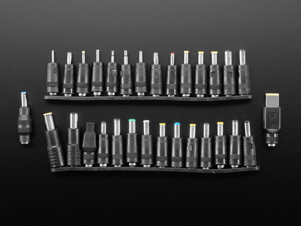 30 Piece 5.5 / 2.1mm to DC Barrel Jack Adapter Kit