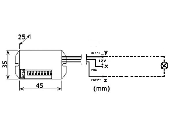 Mini PIR Motion Detector - Build In time delay- 12 Vdc