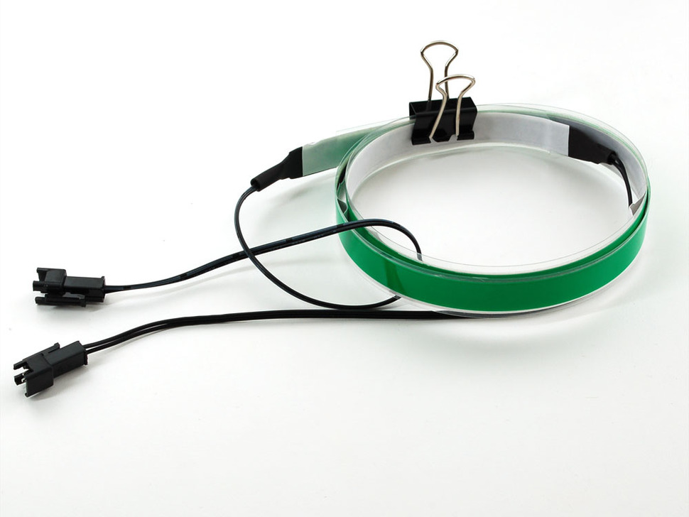 Green Electroluminescent (EL) Tape Strip - 100cm w/2 connectors