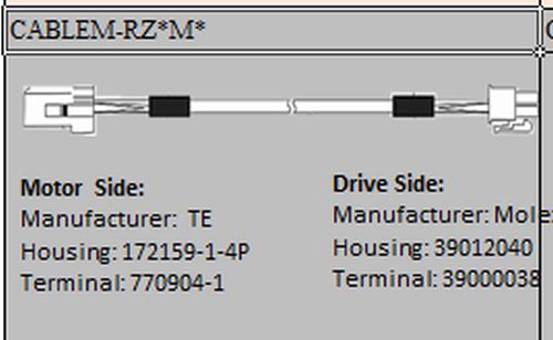 1.5m Motor Power Cable Closed-Loop Stepper (CABLEM-RZ1M5), photo 2