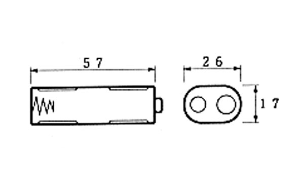 Battery Holder for 2 x AA-Cell (w/ Snap Terminals)