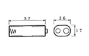 Battery Holder for 2 x AA-Cell (w/ Snap Terminals)