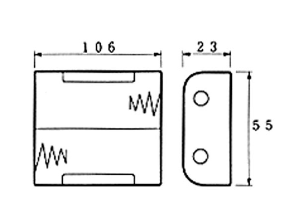 Battery Holder for 2 x C-Cell (w/ Snap Terminals)