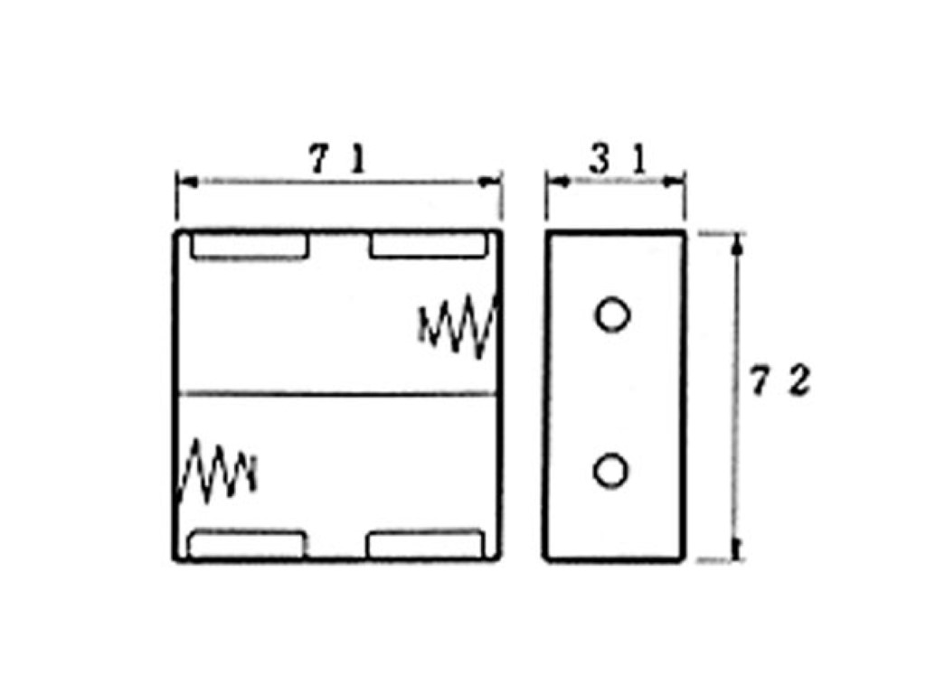 Battery Holder for 2 x D-Cell (w/ Snap Terminals)