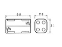 Battery Holder for 4 x AA-Cell (Cube) (w/ Snap Terminals)