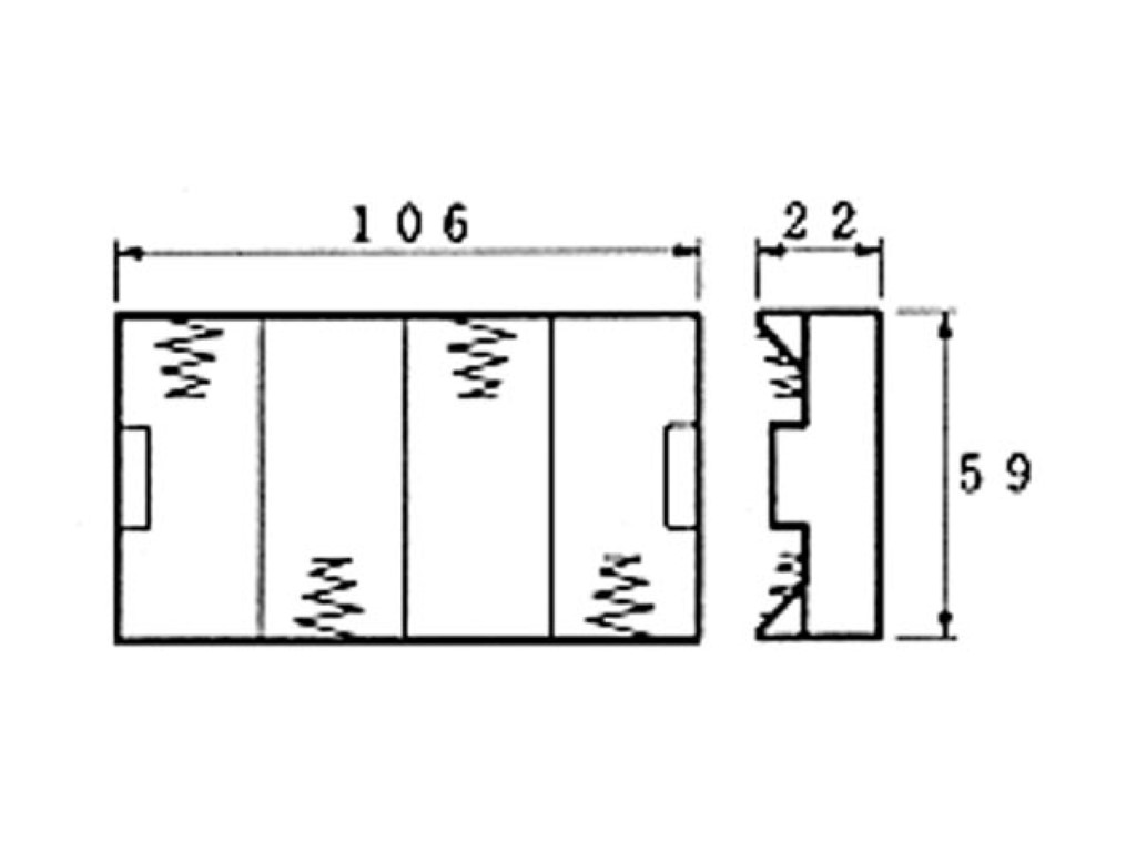 Battery Holder for 4 x C-Cell (w/ Snap Terminals)