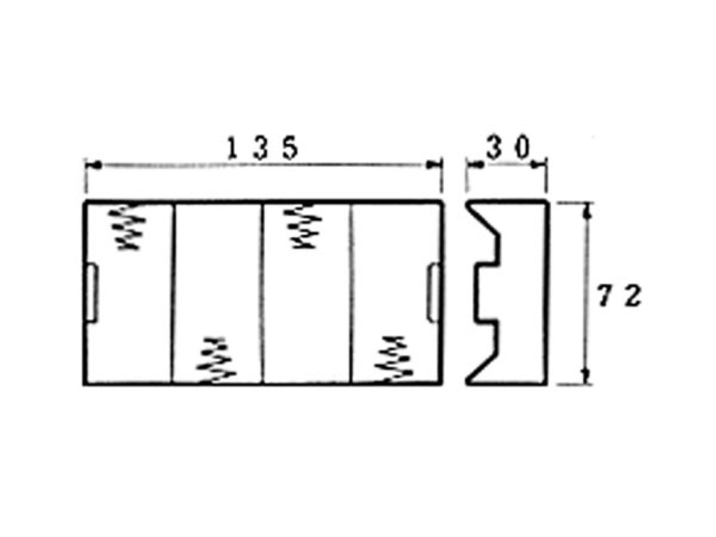 Battery Holder for 4 x D-Cell (w/ Solder Tags)