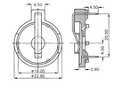 Battery Holder for LI-Cell  19mm (CR2032)