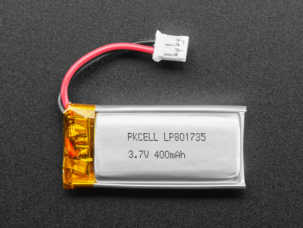 Adafruit LiPo Battery for Feathers 3.7V 400mAh (ADA-3898), photo 2