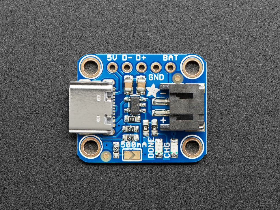 Adafruit Micro-Lipo Charger for LiPoly Batt with USB Type C Jack