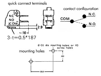 Micro Switch 12A, Long Lever with Roller