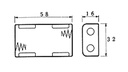 Battery Holder for 2 x AA-Cell (w/ Snap Terminals)