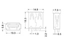 Velleman USB-A Female 180deg PCB Mount (CC088B), photo 2