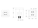 USB B Female, Single Connector 180, PCB Mount