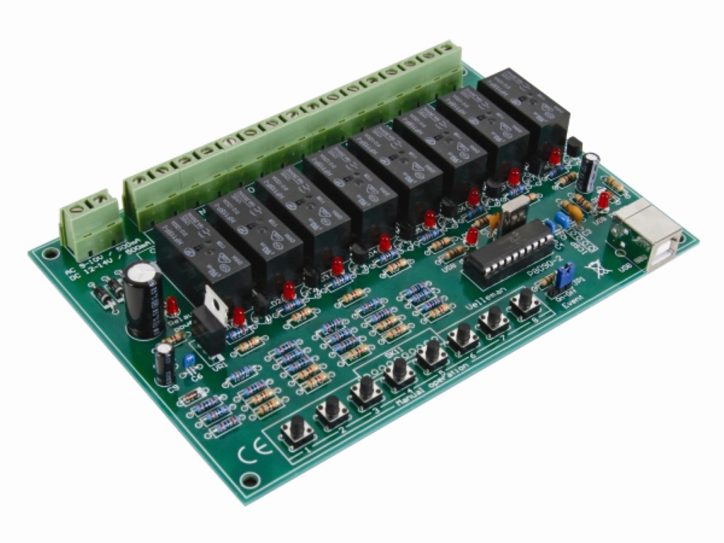 Soldering kit, DIY, 8-channel USB relay card