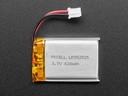 Lithium Ion Polymer Battery with Short Cable - 3.7V 420mAh
