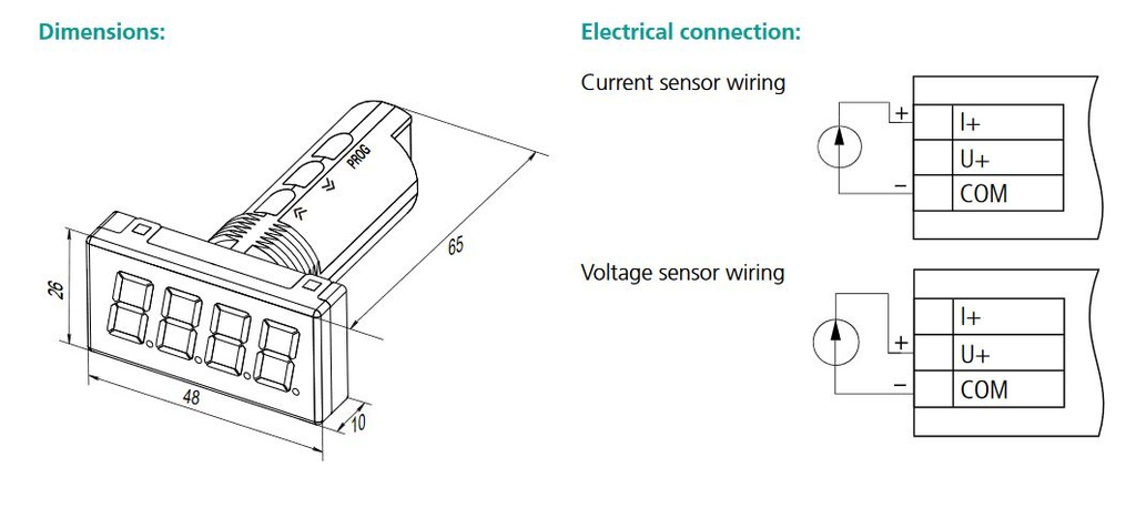 ITP14 Universal Process Indicator 0-10 V / 4-20 mA (Red)