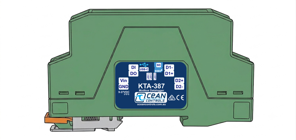 [KTA-387] Modbus Data Logger | 2x RS-485, 100 Channels, SD Card