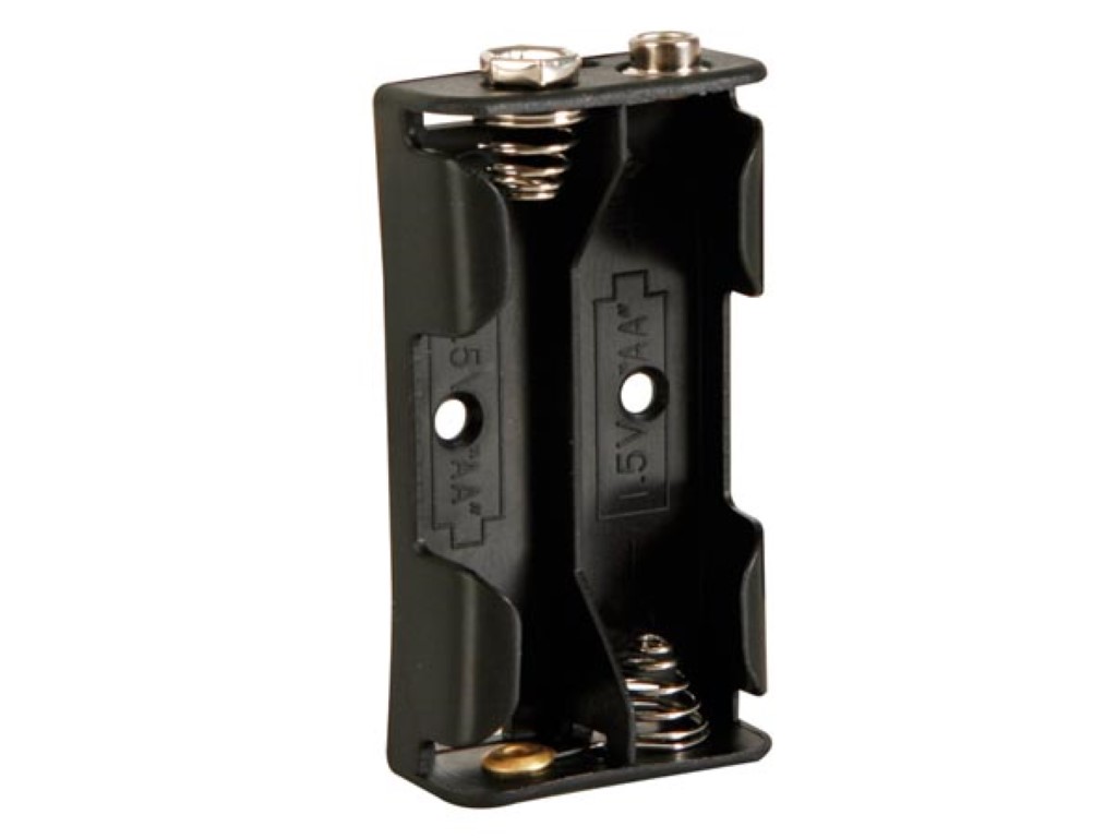 Battery Holder for 2 x AA-Cell (w/ Snap Terminals)