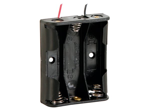 Battery Holder for 3 x AA Cells (w/ Leads)