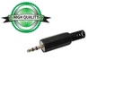 [CA002] 3/32" (2.5mm) Stereo Plug w/ Strain Relief, Black