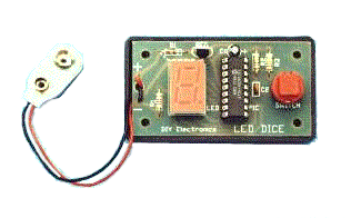 Single LED Dice using PIC16C54 Kit (Assembled)