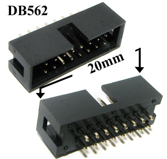 IDC Box 16 Pin Plug Dual Row PCB mount