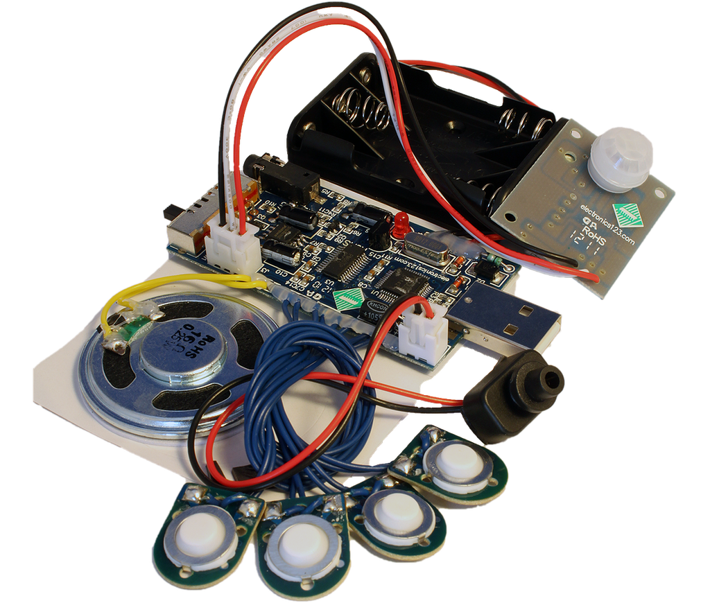 [USB6M-PIR] 300 Second USB Recording Module w/Light Sensor, Buttons and PIR for Motion Activation (Windows)