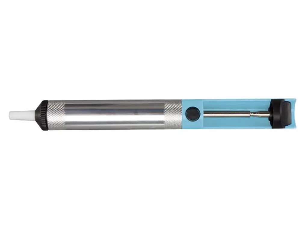 High-performance desoldering pump, manual, black/blue