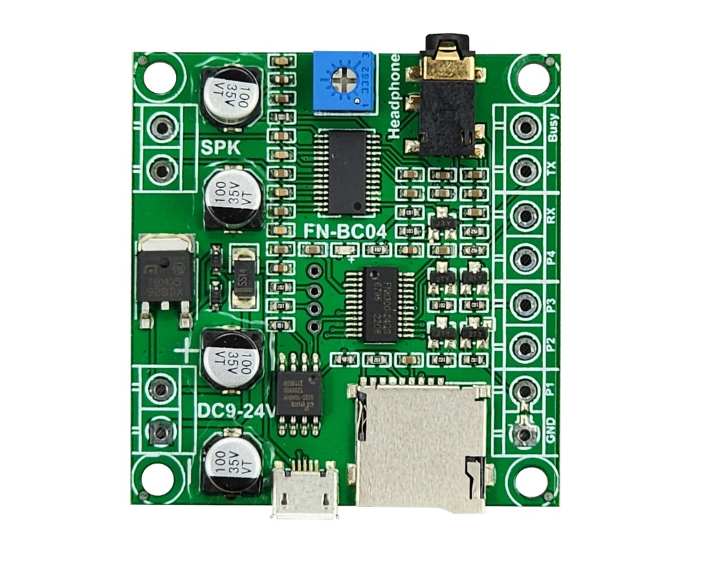 4 Buttons Triggered MP3 Player Board with 15W Amplifier and Solder Pads