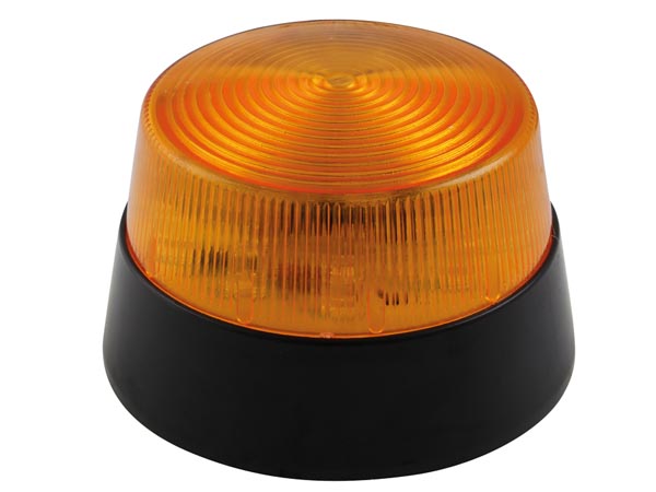 LED Flashing Light - Amber - 12 VDC - 77 mm
