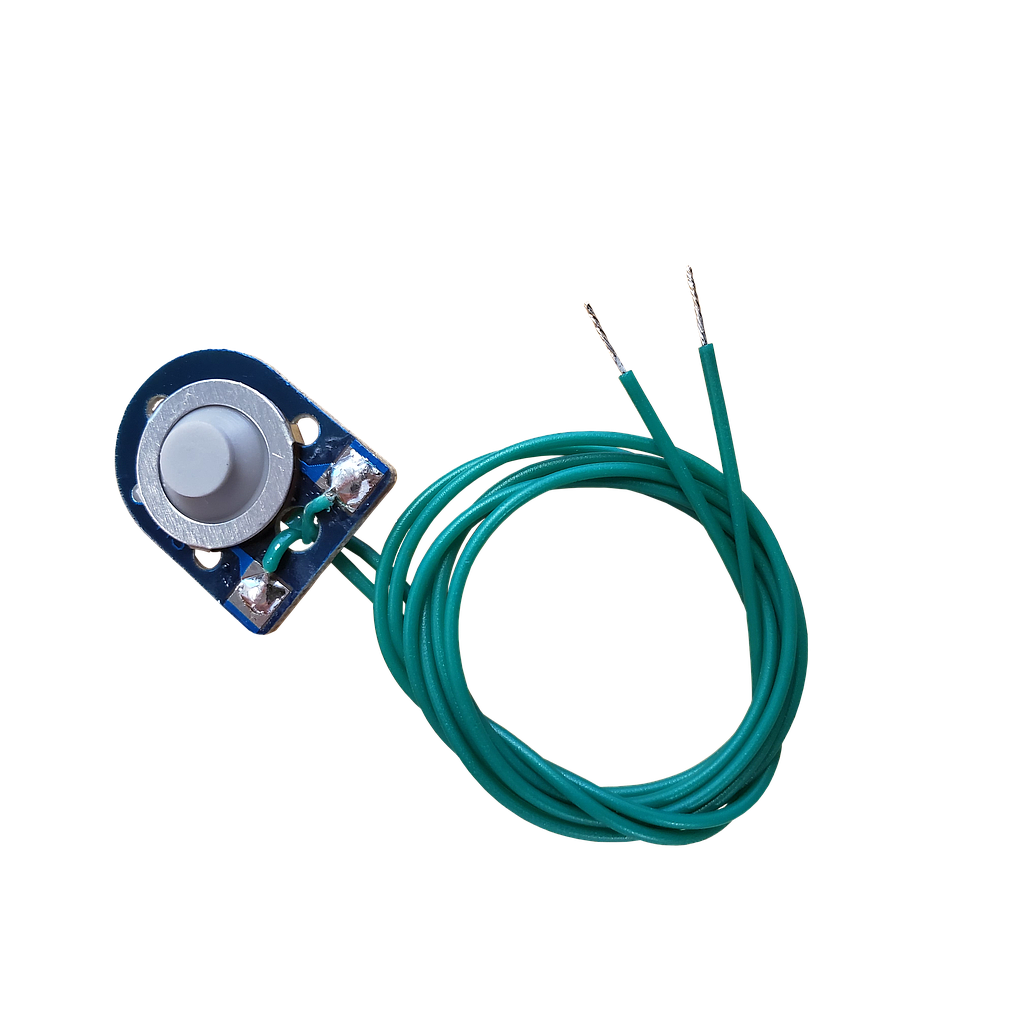 [PUSH12W] Momentary Push Switch - grey flat rubber button with 12 inch leads