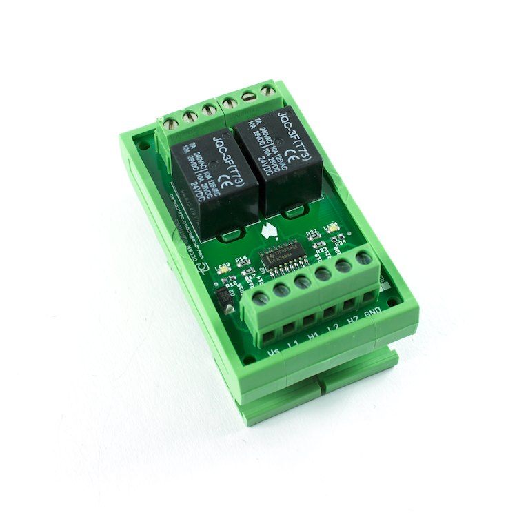 Two 24VDC Relay Card on DIN Rail Mount
