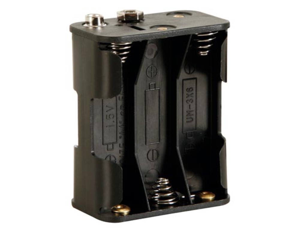 [BH363B] Battery Holder for 6 x AA-Cell (w/ Snap Terminals)