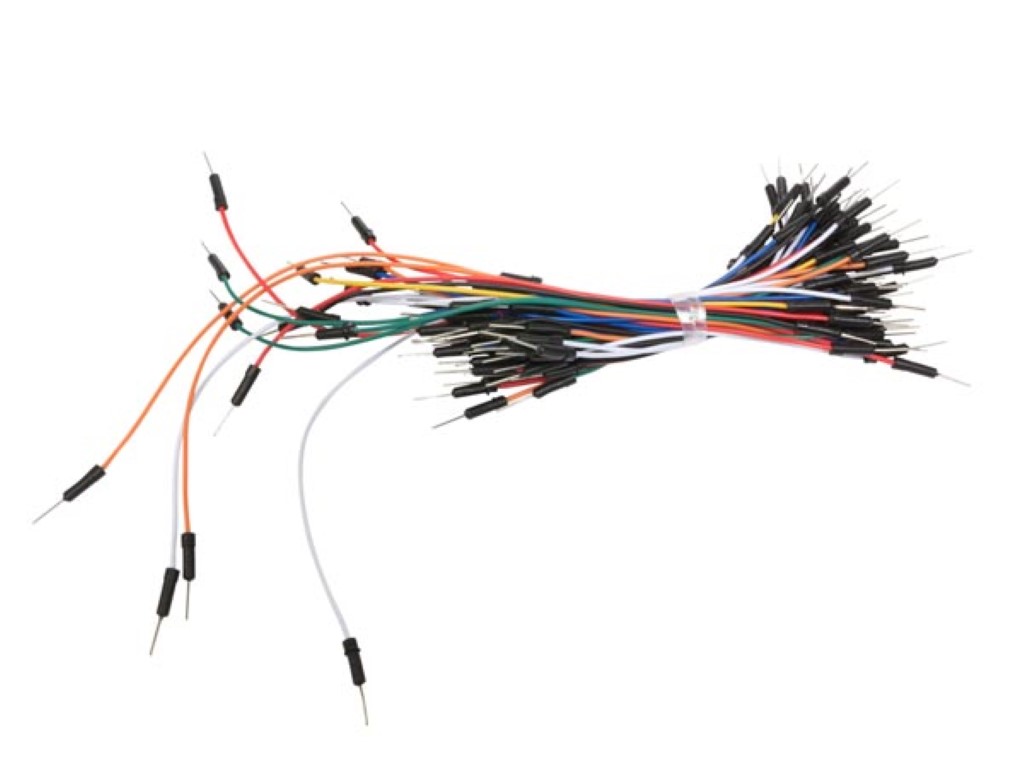 Jumper wires, 1-pin, male to male, 22 AWG, set of 65 pieces, copper, multicolored 