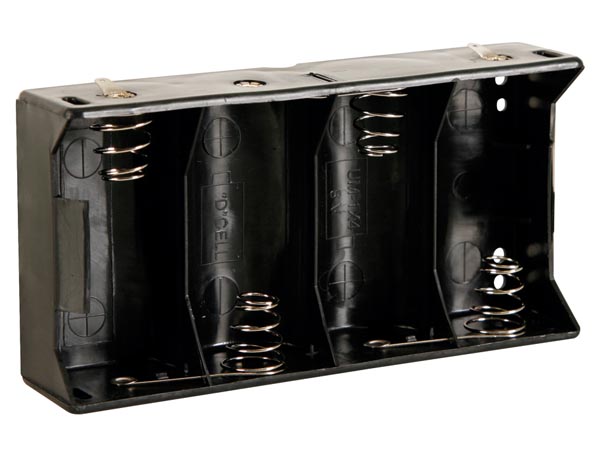 Battery Holder for 4 x D-Cell (w/ Solder Tags)