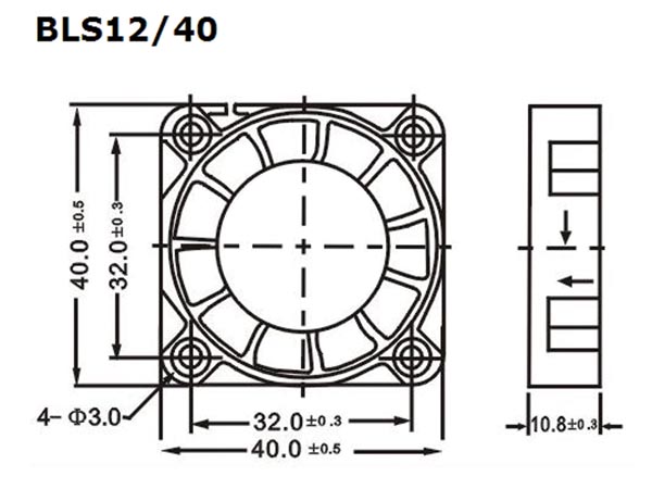 [BLS12/40 [Bin# 03K-05]] Fan 12VDC Sleeve (1.57" x 1.57" x 0.40")
