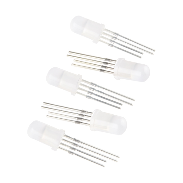 [COM-12986] LED - RGB Addressable, PTH, 5mm Diffused (5 Pack)