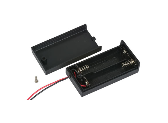 Battery Holder 2-AA Wires With Cover No Switch