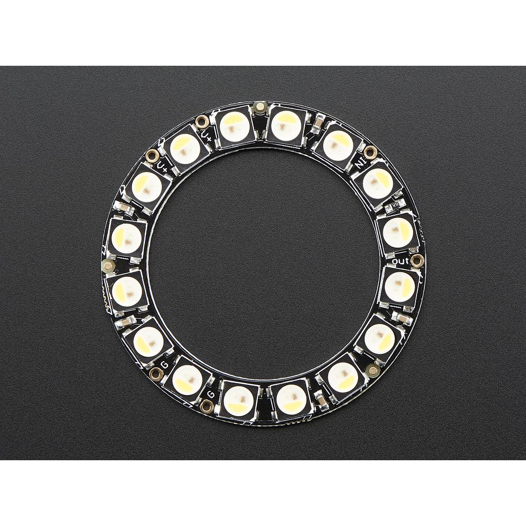 NeoPixel Ring - 16 x 5050 RGBW LEDs w/ Integrated Drivers - Natural White - ~4500K