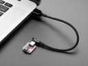 Black Woven Right Angle USB C to USB A Cable - 0.2m long