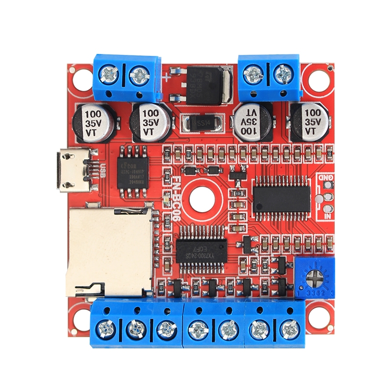 6 Buttons MP3 Player Sound Board with 15W Amplifier and Terminal Blocks