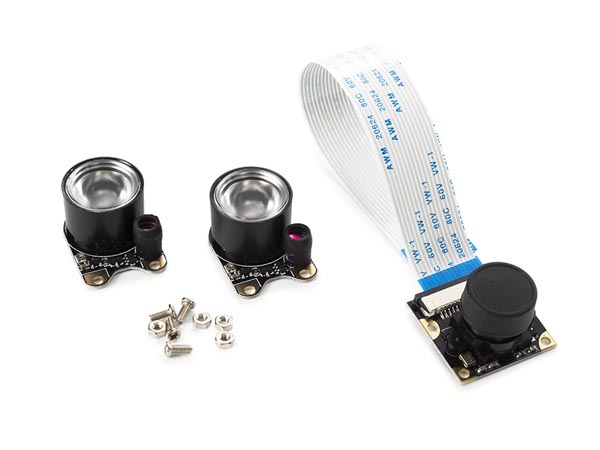CAMERA MODULE WITH 2 IR LIGHTS FOR RASPBERRY PI