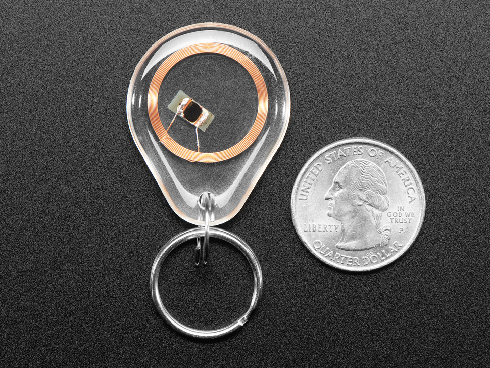 [ADA-5459] NTAG203 (13.56MHz RFID/NFC) Clear Keychain Fob
