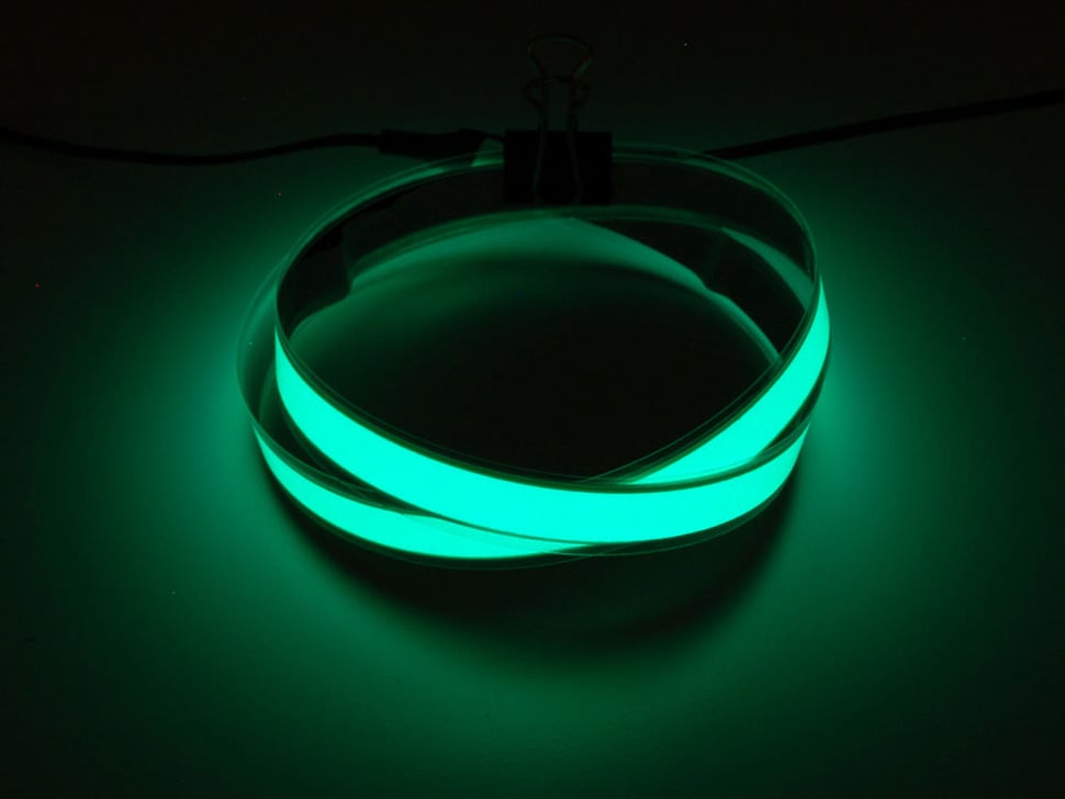 Green Electroluminescent (EL) Tape Strip - 100cm w/2 connectors