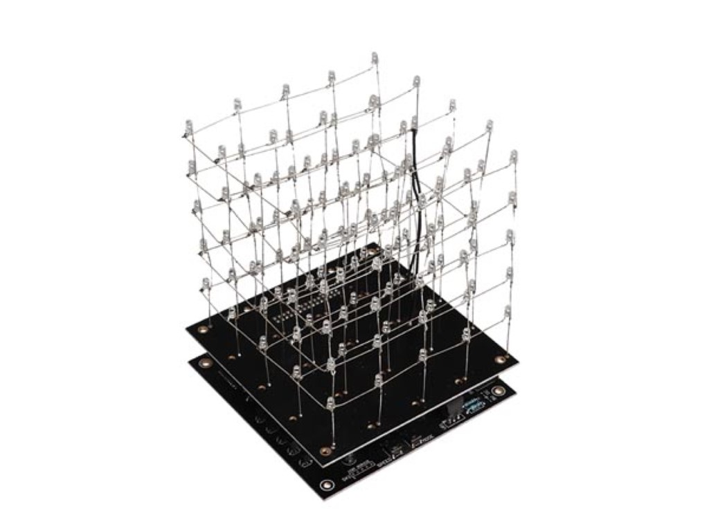 [WSL8018W] Educational soldering and programming kit, 3D LED cube, 125 white LEDs, 5 x 5 x 5