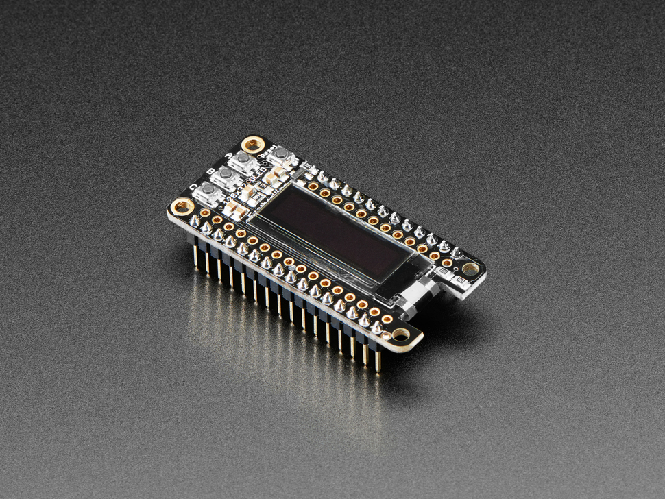 Assembled Adafruit FeatherWing OLED - 128x32 OLED Add-on For Feather
