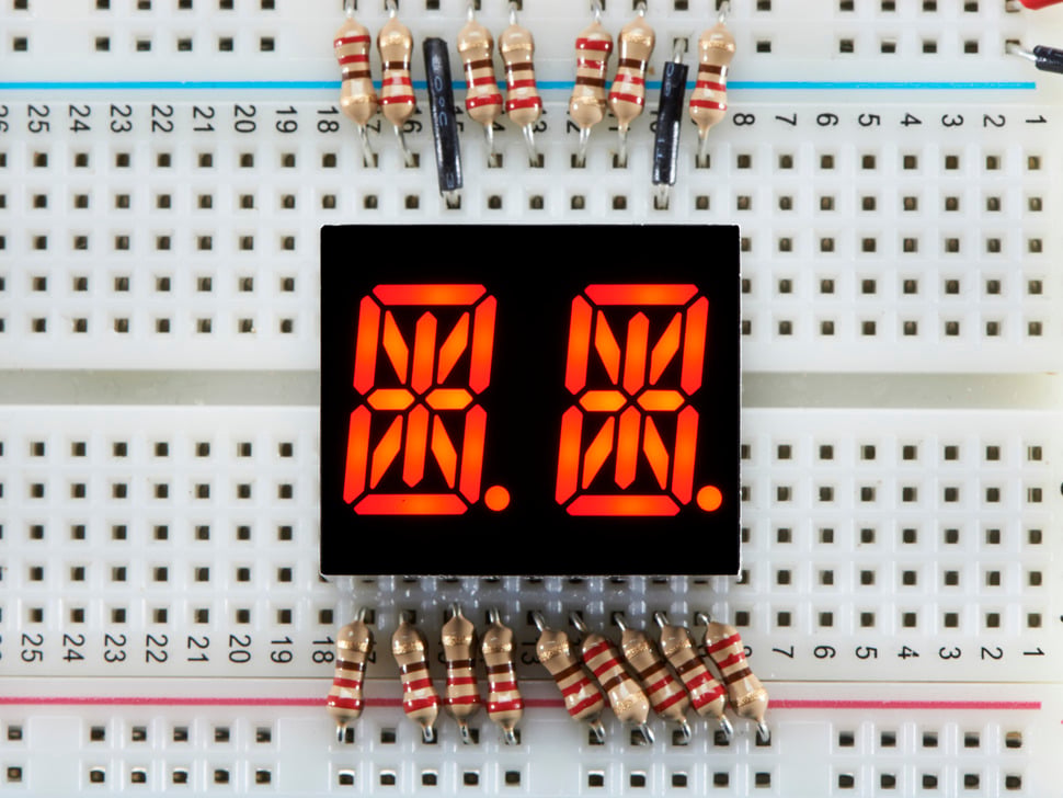 [ADA-1907] Dual Alphanumeric Display - Red 0.54" Digit Height - Pack of 2 