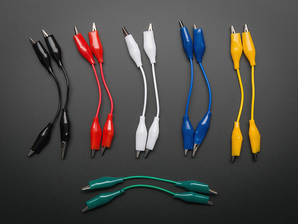 [ADA-1592] Short Wire Alligator Clip Test Lead (set of 12)