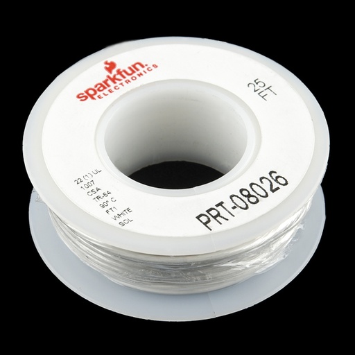 Hook-up Wire - White (25 feet) (22 AWG)